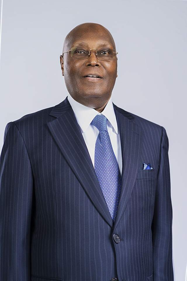 Atiku Abubakar in a pinstripe suit