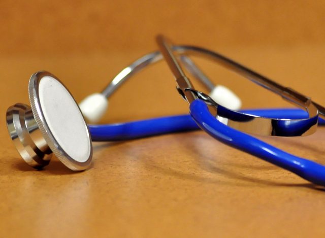 A stethoscope on a desk (stock image)