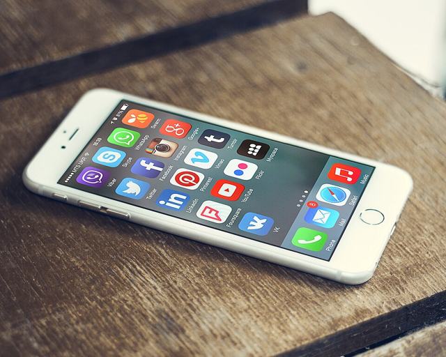 Social media apps on a smartphone screen